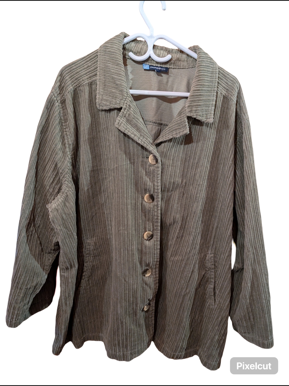 Penningtons Olive Green Corduroy-Trim Top